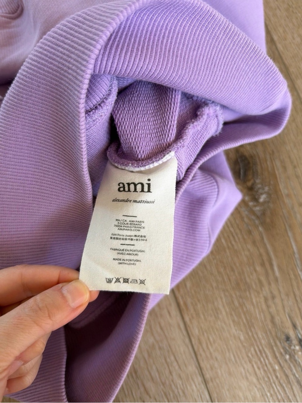 Ami paris Lavender Heart Logo Hoodie Sweatshirt - Women's Sweater - Picture 4 of 6